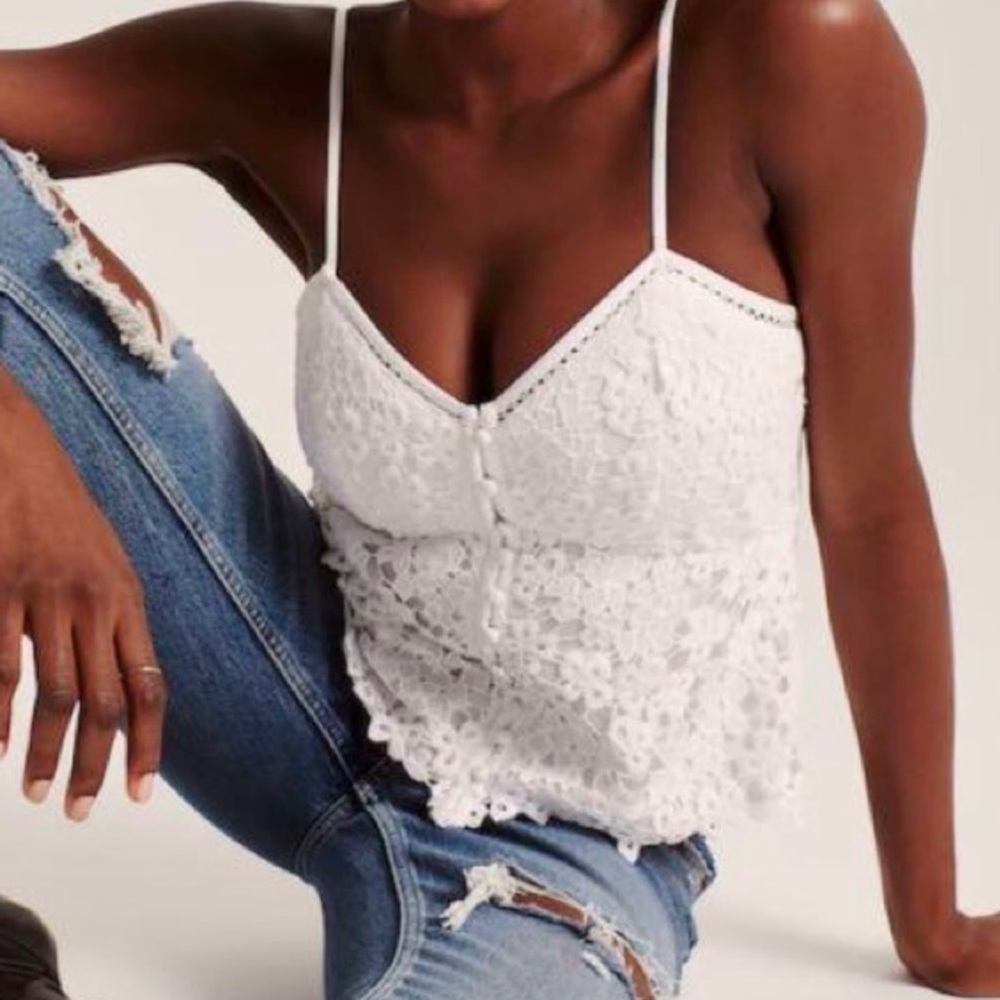 ABERCROMBIE LACE PEPLUM CAMI WITH ADJUSTABLE STRAPS NWT